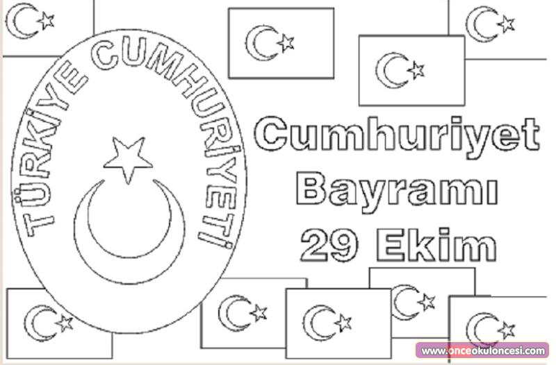 29 Ekim Cumhuriyet Bayrami Boyama Sayfalari Dersteknik Com