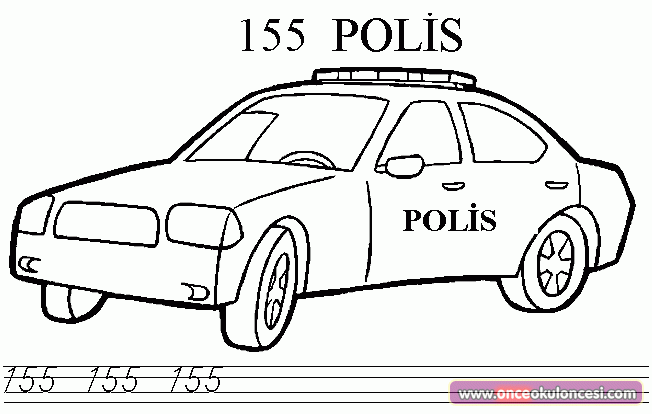 Polis Sapkasi Boyama Sayfasi