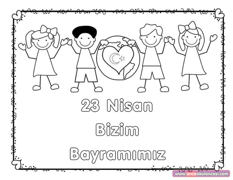 23 Nisan Bizim Bayramimiz Boyama Sayfasi